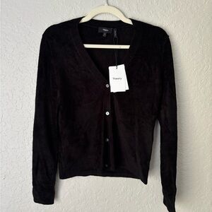 NWT Theory Velvet Cardi in Black, size S